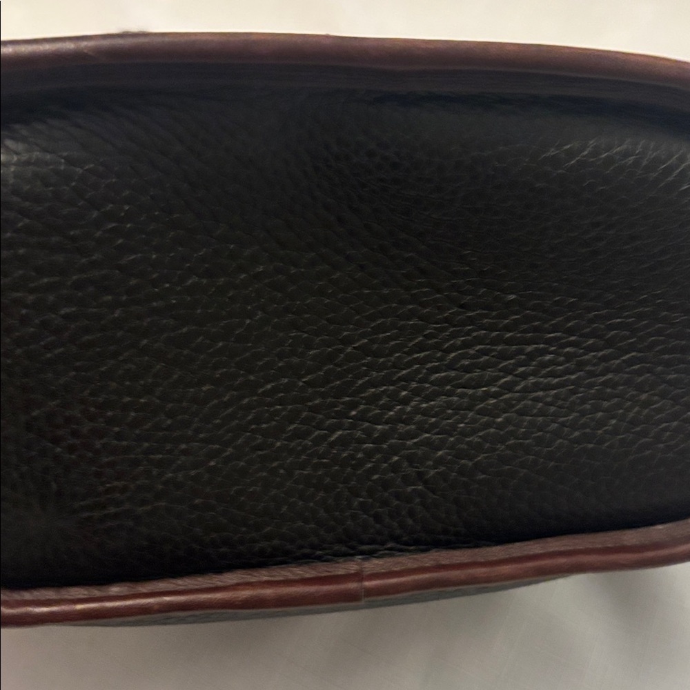 VTG Brighton Black & Brown silver Bucket Bag Crocodile print pebbled leather 90s - Picture 5 of 15